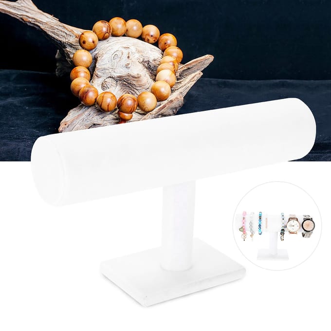 Sieraden T-Bar Standaard Show Houder Horloge Armband Display Organizer Rek Houder white