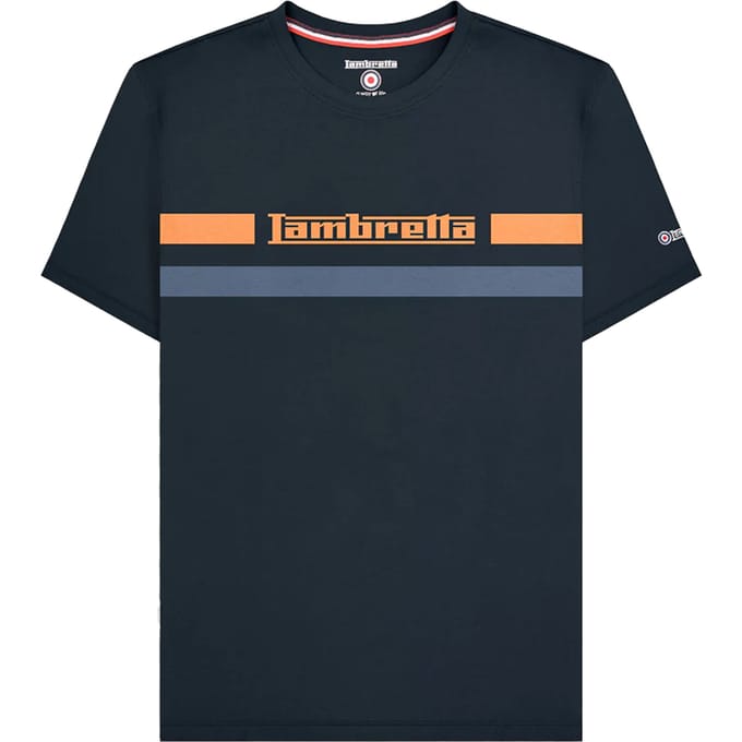 Lambretta Heren borst streep T-shirt (Marine)