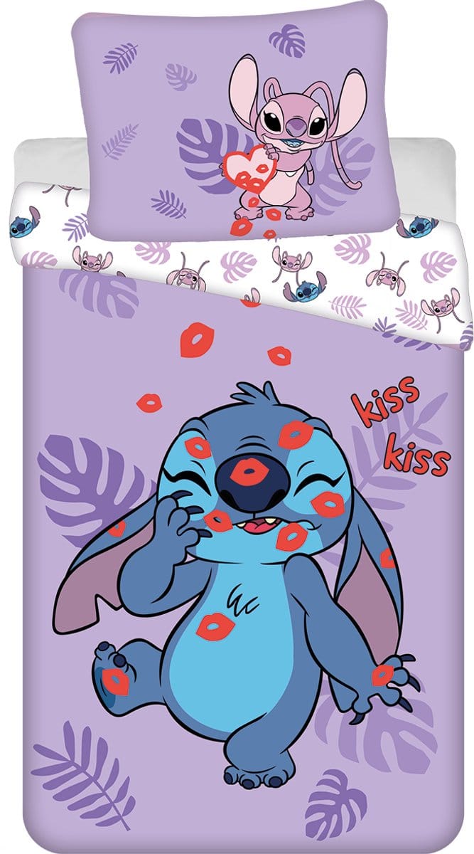 Disney Lilo & Stitch Dekbedovertrek Kisses - 140 x 200 cm + 70 x 90 cm - Katoen
