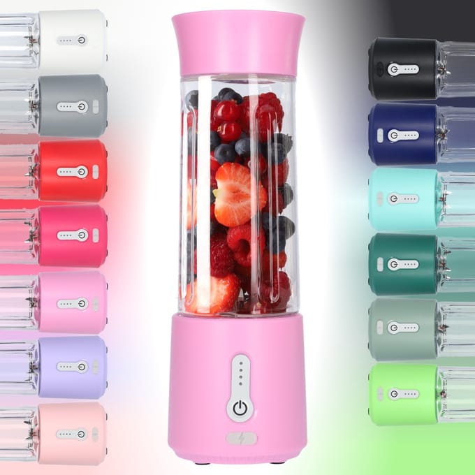 Smoothie Maker Blender To Go - Blender voor Smoothies - Gezond Onderweg - USB-C Oplaadbaar - 500ml - Roze