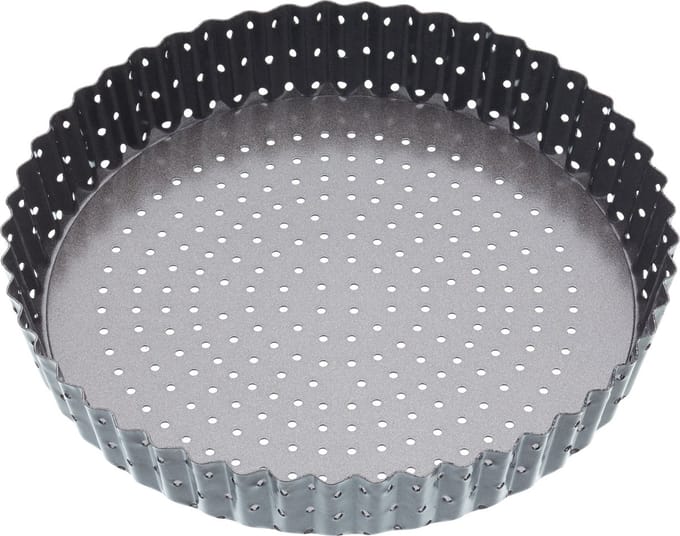 KitchenCraft MasterClass Crusty Bake 20 cm Geperforeerde Quichevorm met PFOA-vrije Antiaanbaklaag en Losse Bodem - Geribbeld