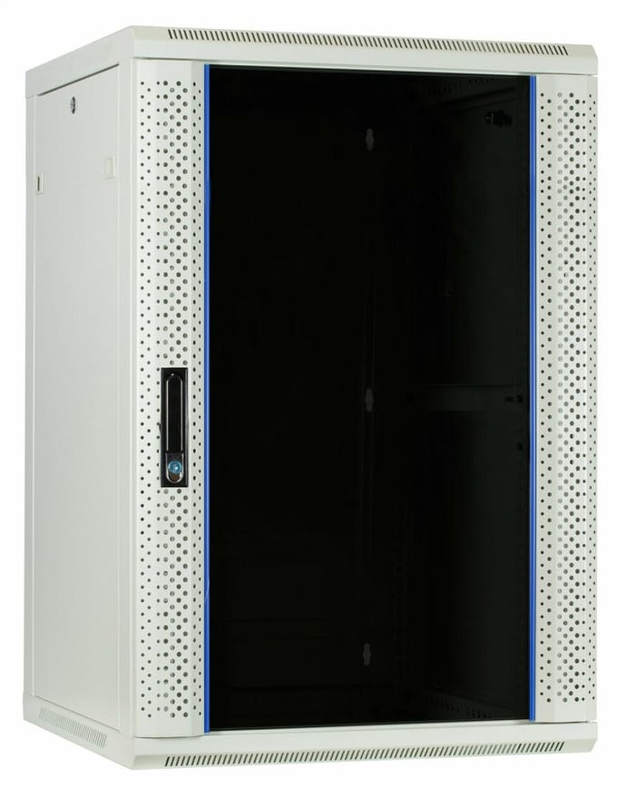 DSIT 18U witte wandkast met glazen deur 600x600x900mm (BxDxH) - serverbehuizing - serverrack - serverkast - 19 inch