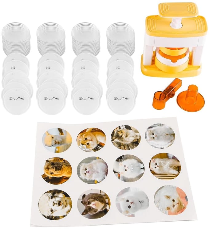Dailygoody - Pin Maker - Badge Maker Set - Creatieve Badges - 48 Onderdelen - Geschikt voor Hobby en Creativiteit - Perfect voor Feestjes en Evenementen