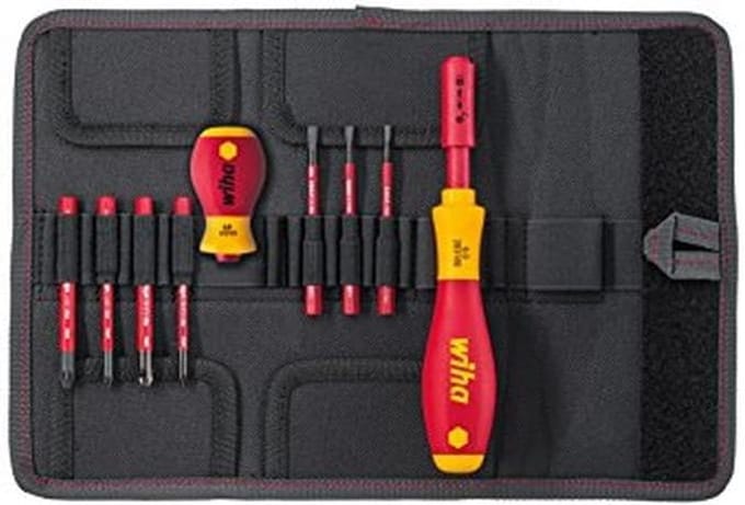 Set Schroevendraaiers Slank, Pozidriv en Plusminus (PH/PZ), 9 Delen, Met Tas