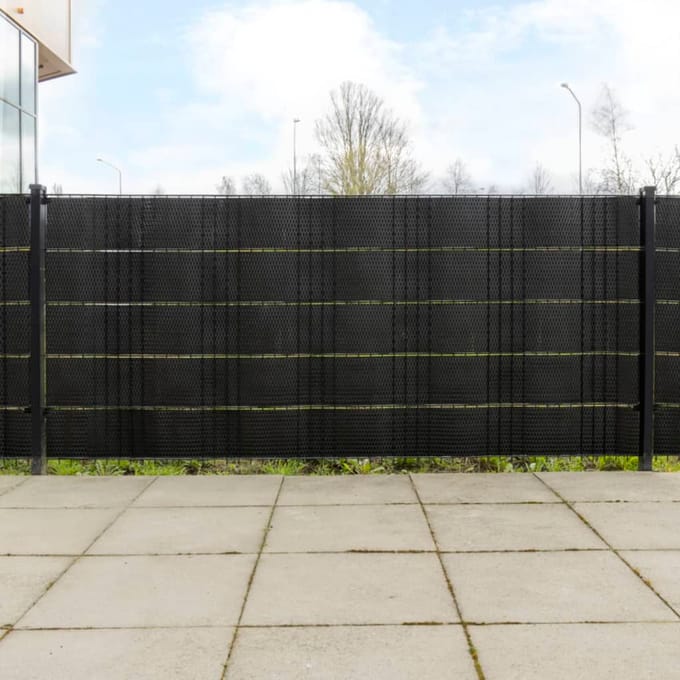 Vidaxl Balkonhekken, 5 Stuks, Zwart, 255X19 Cm, Rotan PE