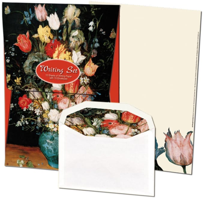 Briefpapier met enveloppen: J.Brueghel de Oude, Museum Wien