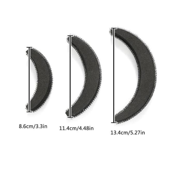 3-delige set Haar Pads Haarvolume Verhogende Poederbol Haarbroodje Maker Schuimrubber Opvulling Basis Haar black