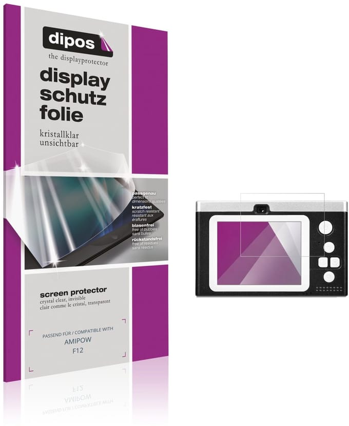 dipos – 4x Beschermfolie geschikt voor AMIPOW F12 | Krasbestendige & heldere Screenprotector Ultra-Thin