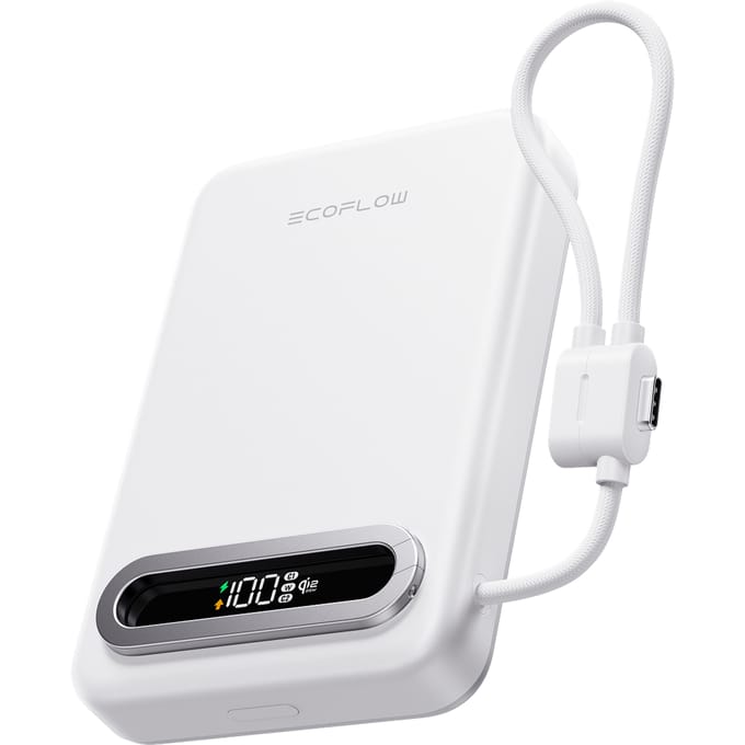EcoFlow RAPID Mag Qi2.2 Magnetische Powerbank (10.000 mAh, 25 W, ingebouwde USB-C-kabel)