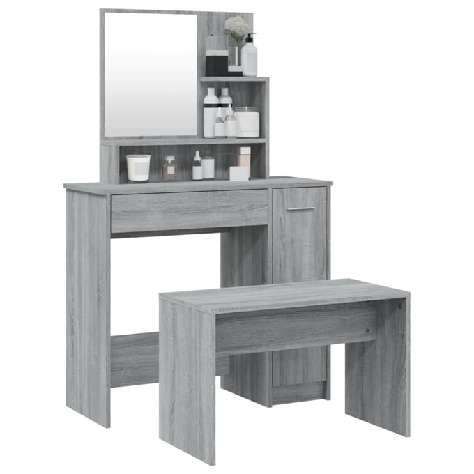 vidaXL - Kaptafelset - 86,5x35x136 - cm - grijs - sonoma