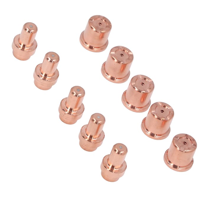 Lot de 10 pièces Kit d'électrodes et de buses pour coupeur plasma Pointes et électrodes de remplacement pour Trafimet CB50