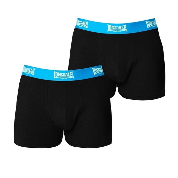 Lonsdale Boxershorts voor heren (Set van 2) (Zwart/Blauw)