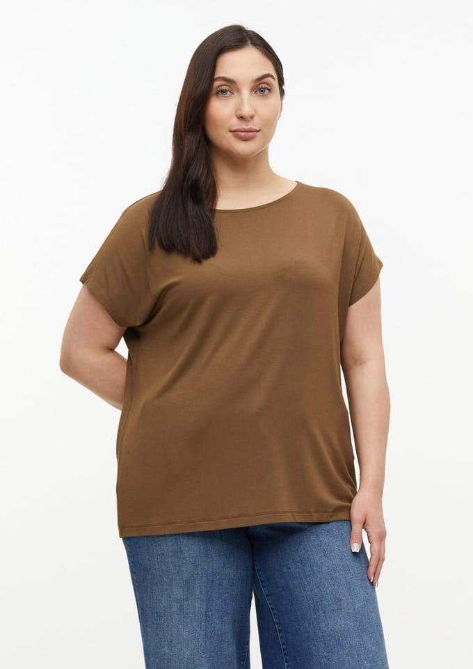 s.Oliver - female - Soepel vallend jersey shirt met verlaagde schouders