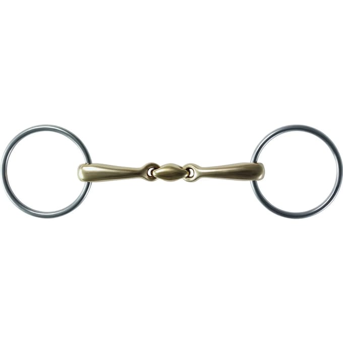 Mors met 2 ringen voor paard in zacht koper Stübben 2222