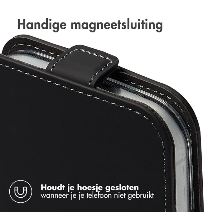 Accezz Hoesje - Geschikt voor Apple iPhone 17 Pro Max - Flipcase - Zwart