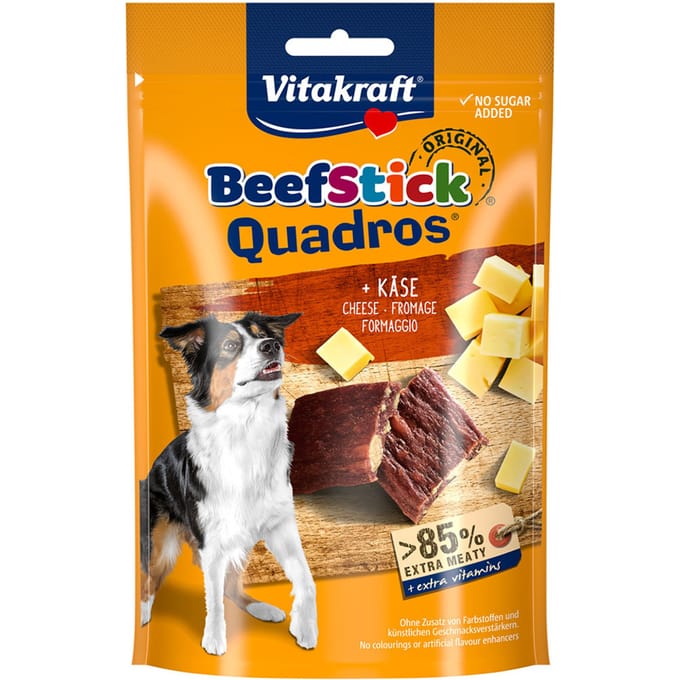 70g Vitakraft Beef Stick Quadros Kaas hondensnacks