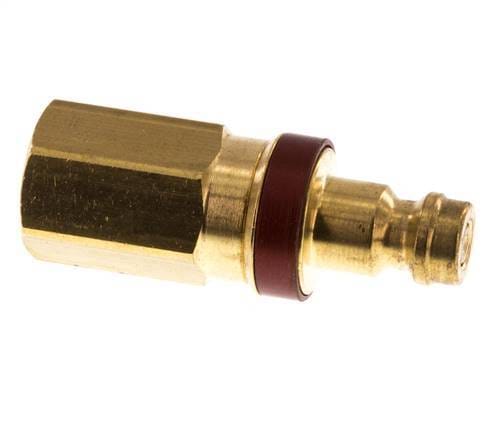Messing DN 5 Rood Luchtkoppeling Insteeknippel G 1/8 inch Binnendraad Double Shut-Off - CLP5-F-B-RED-SV-018