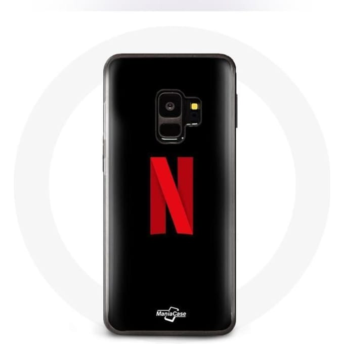 Coque pour Samsung Galaxy S9 plus Netflix Logo rouge fond noir