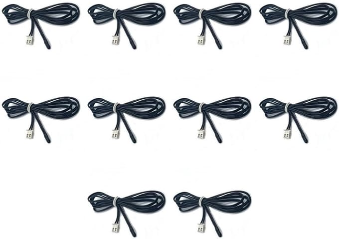 Temperatuursensor Set - Weerstand Sensor - Apparaat Controle - Epoxyhars Afdichting - 10 Stuks - Zwart