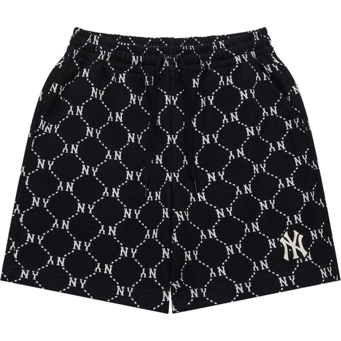 MLB New York Yankees Diamant Oude Bloemen Comfortabele Losse Pasvorm Vetersluiting Casual Shorts Unisex shorts Zwart 3ASPM0343-50BKS S black