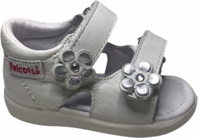 Falcotto velcro bloempjes sandalen 1398 gebroken wit mt 25
