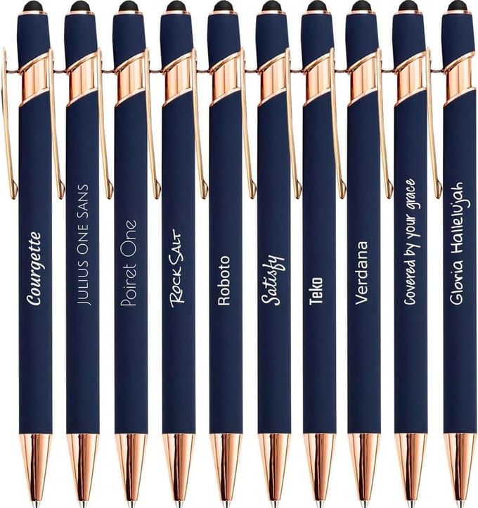 Ballpoint Pen - Touchscreen Pen - Persoonlijke Notities - 2-in-1 Functionaliteit - Pack van 10 - Koper Blauw
