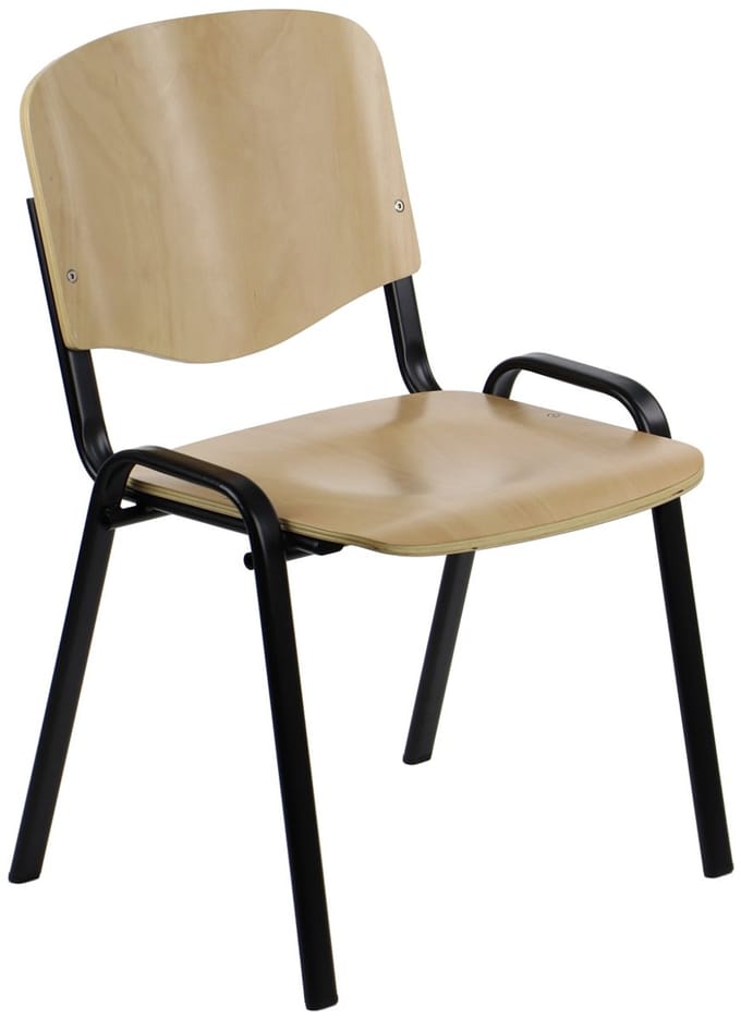 Stema - Houten Stoel - 12 mm Sklejka - Zwart Frame - Stapelbaar