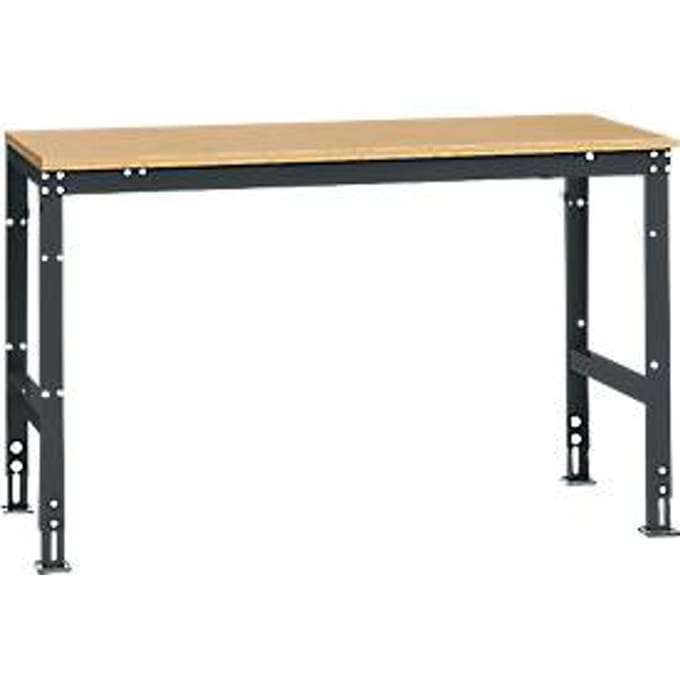 Manuflex basistafel UNIVERSAL Standaard, tafelblad multiplex, 1500 x 800, antraciet