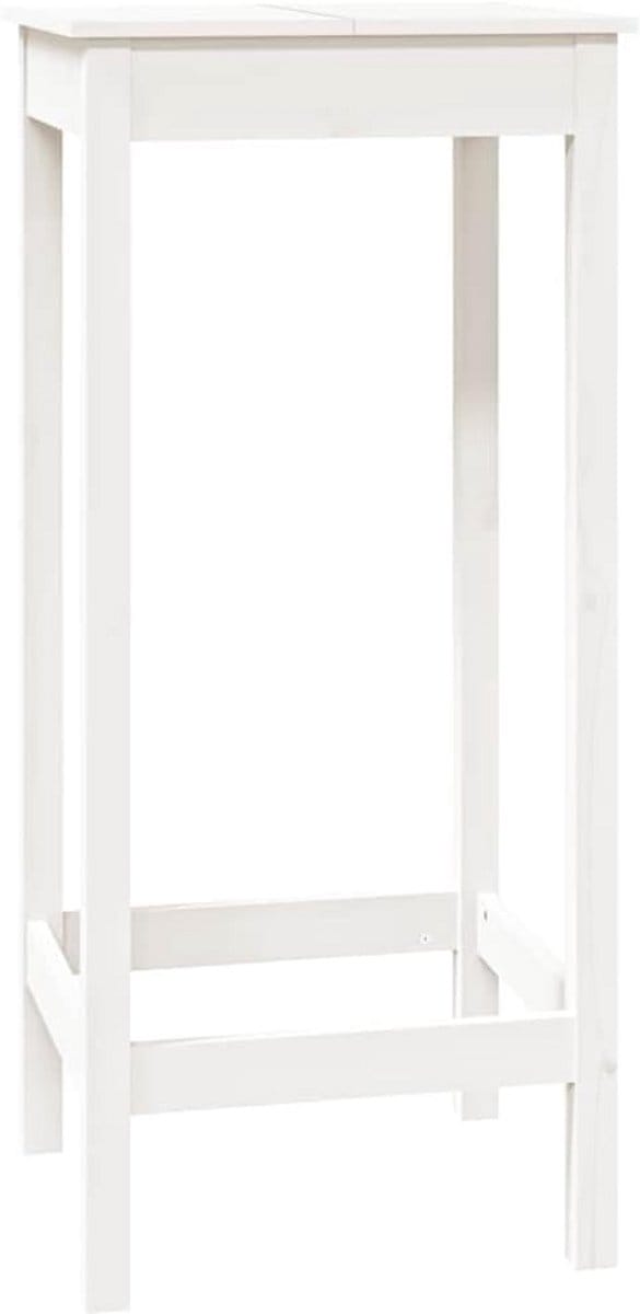 Massief Houten Bartafel 50x50x110 cm Wit voor Keuken en Feestjes