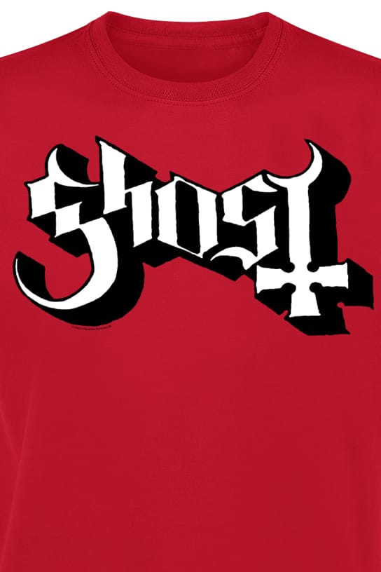 Ghost T-shirt - 2V Logo - S tot XL - voor Mannen - rood