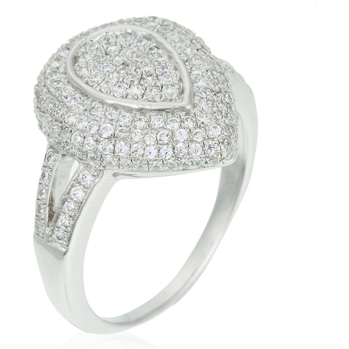 Orphelia ZR-3523/52 - Ring Pearshape - Micro Pavé Zirconium - 925 Zilver - Maat 52