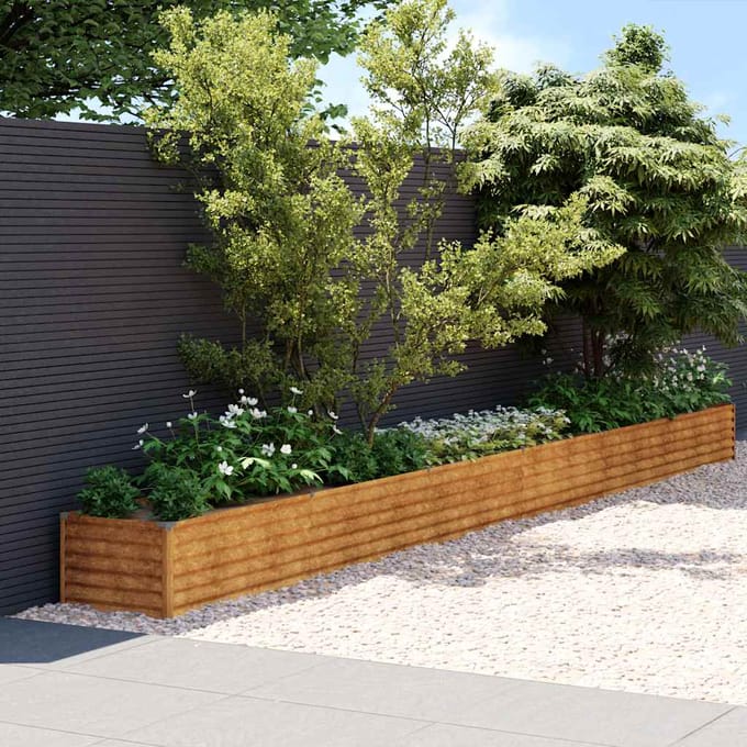 vidaXL - Verhoogde - tuinbak - 580x50x36 - cm - cortenstaal