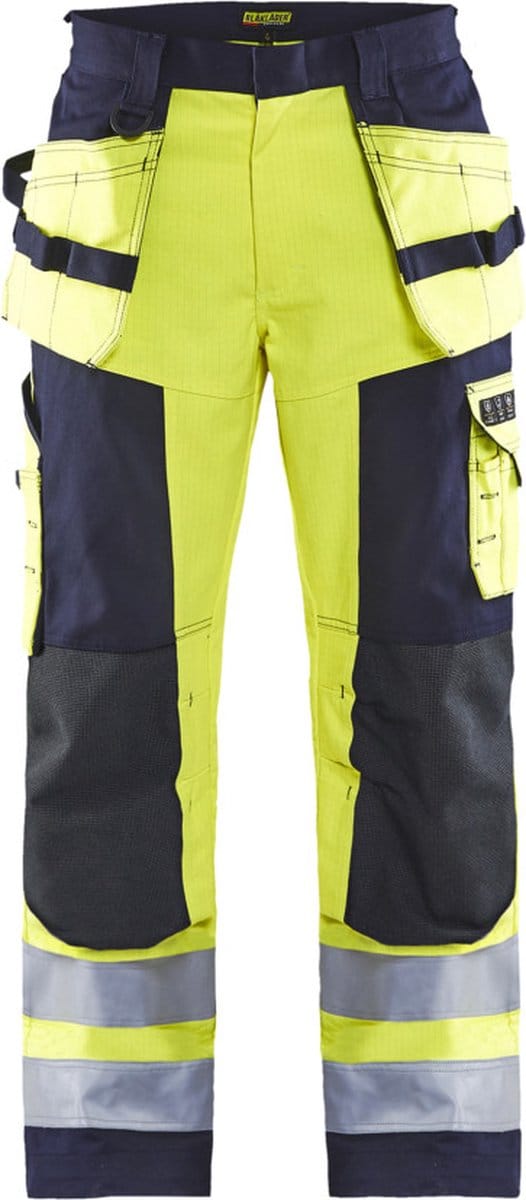 Blaklader Multinorm werkbroek 1579-1514 - High Vis Geel/Marineblauw - D92