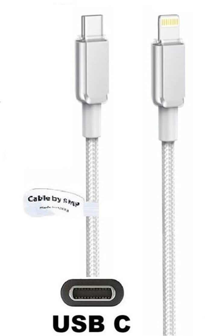 OneOne USB C naar Lightning kabel. 2,0m zwarte laadkabel. Oplaadkabel past op Apple iPhone SE 2, iPhone 8, iPhone 8 Plus, iPhone 10, iPhone X, iPhone XR, iPhone XS, iPhone XS Max, iPhone 11