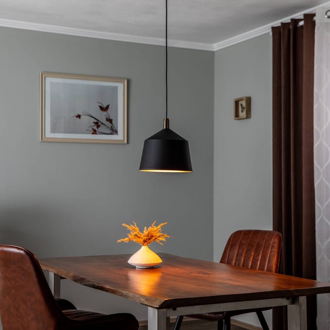 Opviq Saglam 3720 hanglamp 1-lamp Ø25cm zwart/goud