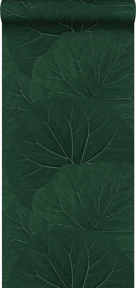 ESTAhome behang grote bladeren emerald groen - 53 cm x 10.05 m - 138997