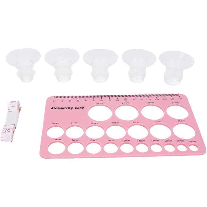 2 Set Tepel Liniaal Flens Kit 13 15 17 19 21mm Flens Inzetstukken Maatbepalings Meetinstrument Borstvoeding white
