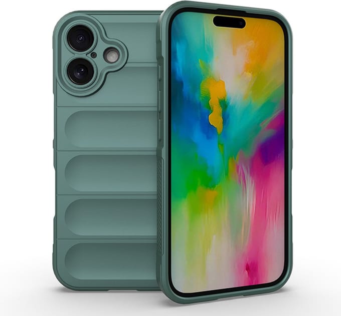 MobyDefend Hoesje - Geschikt voor iPhone 16 - TPU Gripcase - Groen