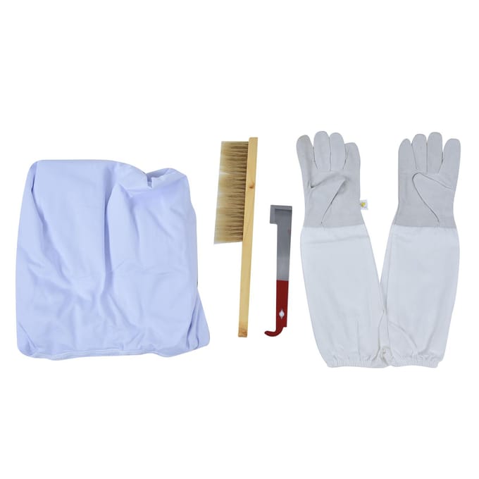 Imkerpak Set Beschermende Geventileerde Imkerjas Handschoenen Schraper Bijenborstel Gereedschapskit white