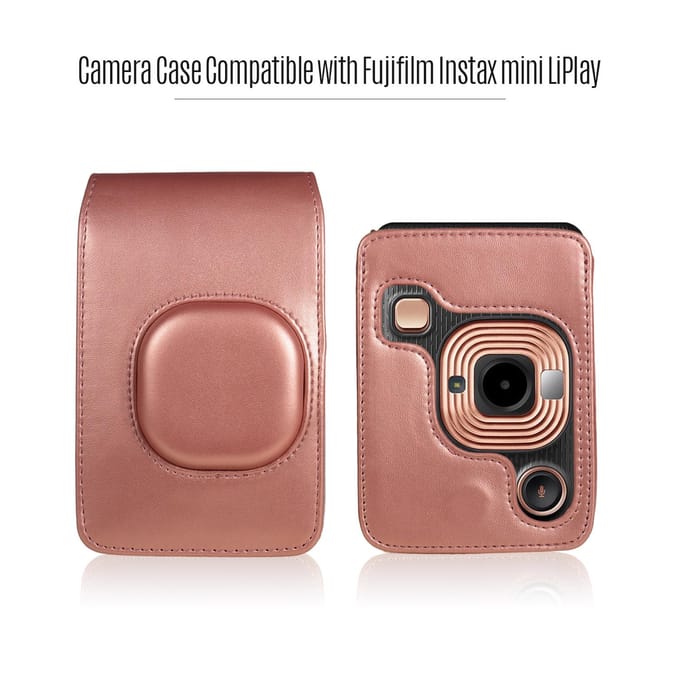 Compacte instant cameratas van PU-leer met schouderband, compatibel met Fujifilm Fuji