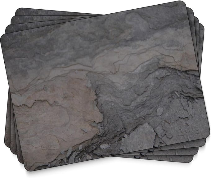 Kurk Pimpernel Placemats Zwart Slateblauw 40 cm x 30 cm 4 stuks