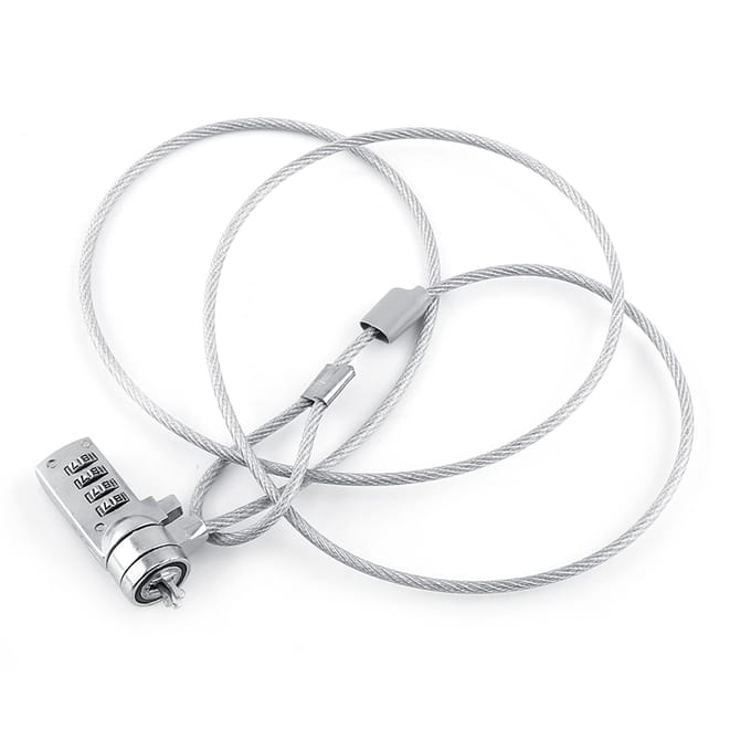 Câble Chaîne Antivol à Combinaison pour Ordinateur Portable Mot de Passe à 4 Chiffres Pour PC Portable white