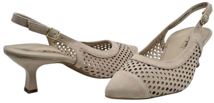 Paul Green pump beige suède – elegante slingback met hak