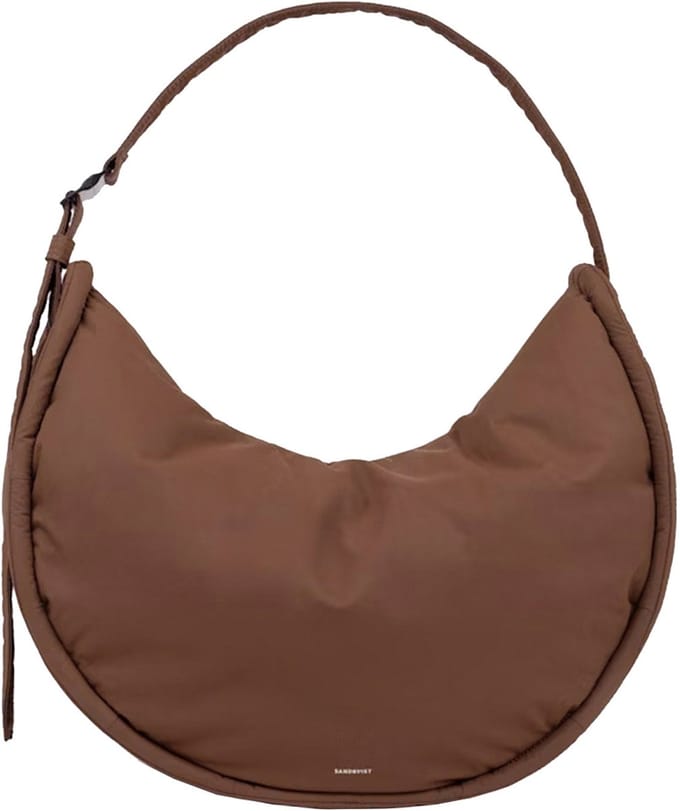 Sandqvist Curve Half Moon Bag L - Schoudertas 42 cm (dark taupe)