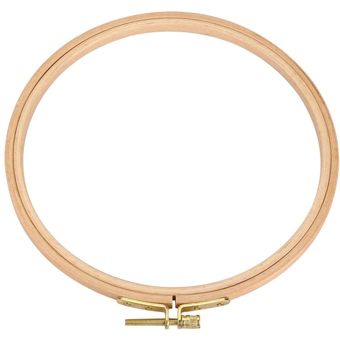 Hand Borduurring Houten Cirkel Frame voor Kruissteek Borduren Naaldkunst DIY Tool 10.5cm beige
