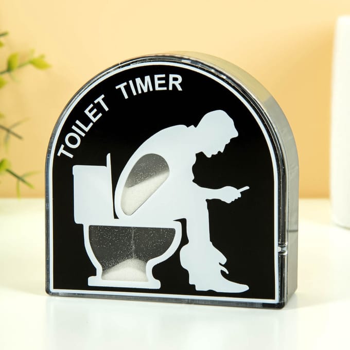 Toilet Timer Zandloper – 5 Minuten – Grappig Cadeau – Geen Batterijen Nodig – Compact