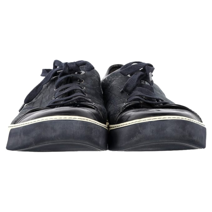 Lanvin DBB1 Croc-Embossed Sneakers in marineblauw leer