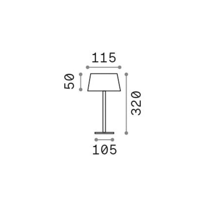 Ideal Lux LED oplaadbare buiten tafellamp Puur bruin metaal 32 cm