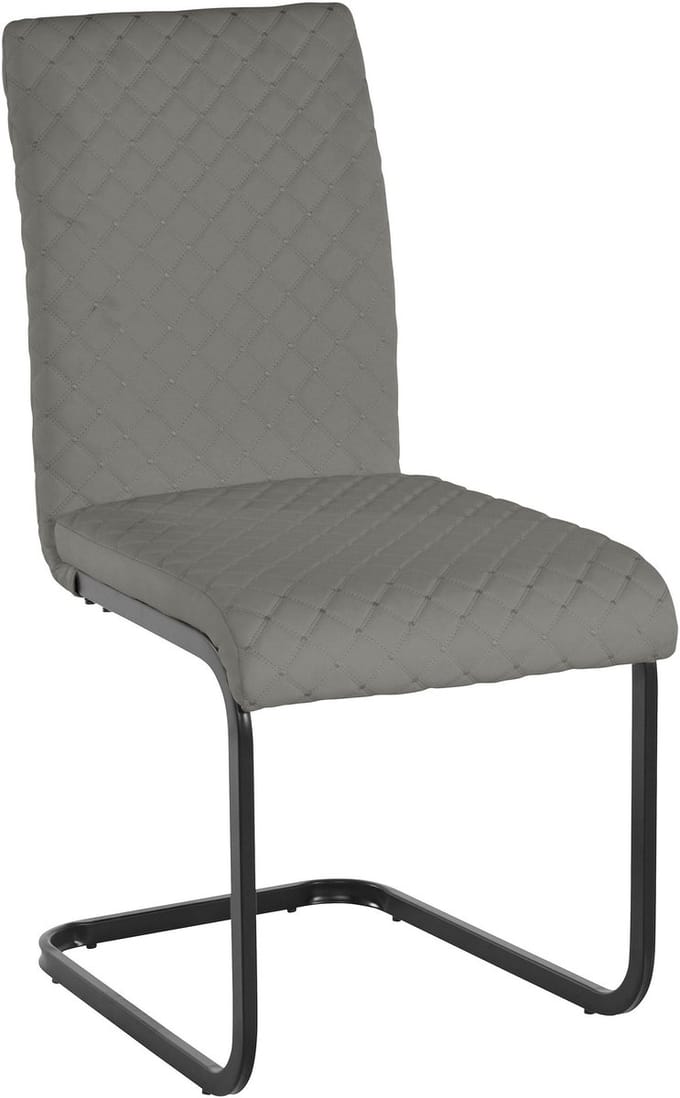 Noval-Eetkamerstoel - Set van 2 - Grijs PU