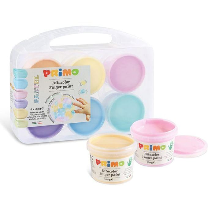 Primo PRIMO - Vingerverf pastel 6 potjes in koffer (6x100gr)